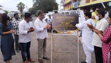 Minister Ishwarbhai Parmar inaugurating road works in villages of Bardoli and Palsana talukas at a cost of Rs. 20 crore